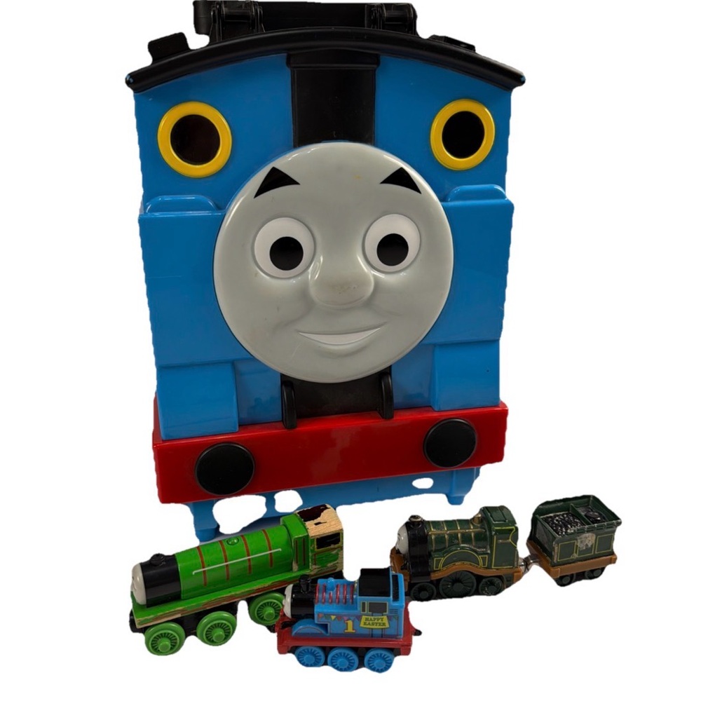 Thomas the Train Carrying Case with built in track and trains set